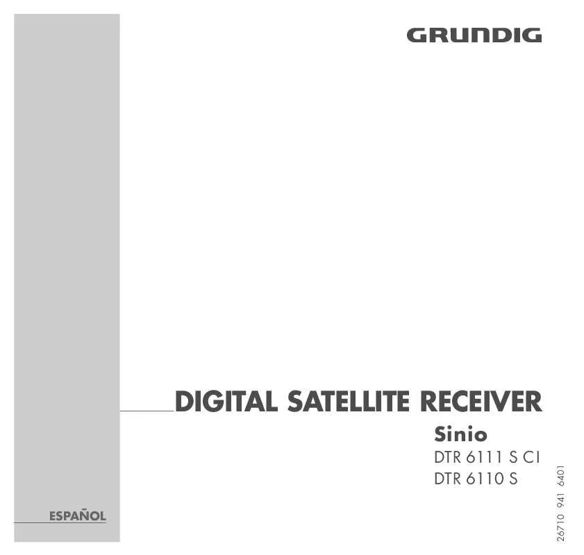 Mode d'emploi GRUNDIG SINIO DTR 6110 S