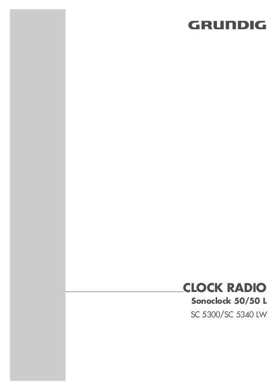 Mode d'emploi GRUNDIG SONOCLOCK 50 SC 5300