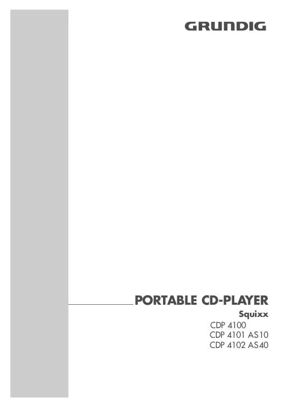 Mode d'emploi GRUNDIG SQUIXX CDP 4101 AS 10