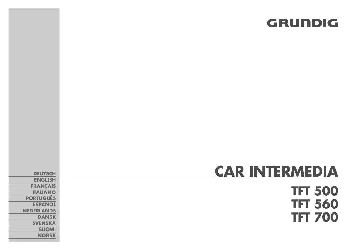 Mode d'emploi GRUNDIG TFT700