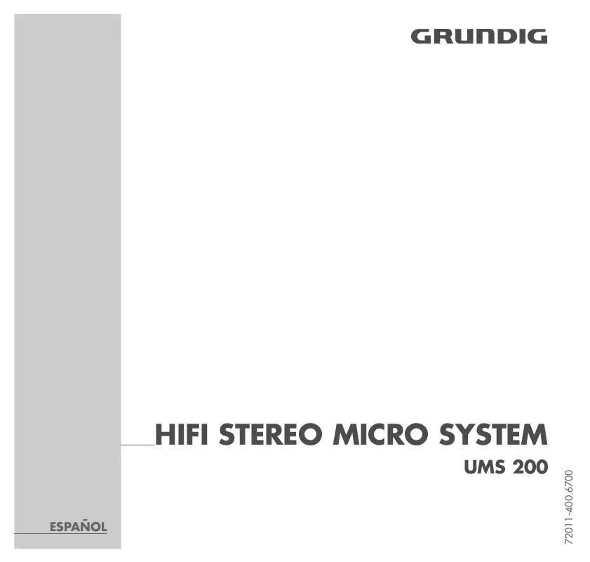 Mode d'emploi GRUNDIG UMS 200