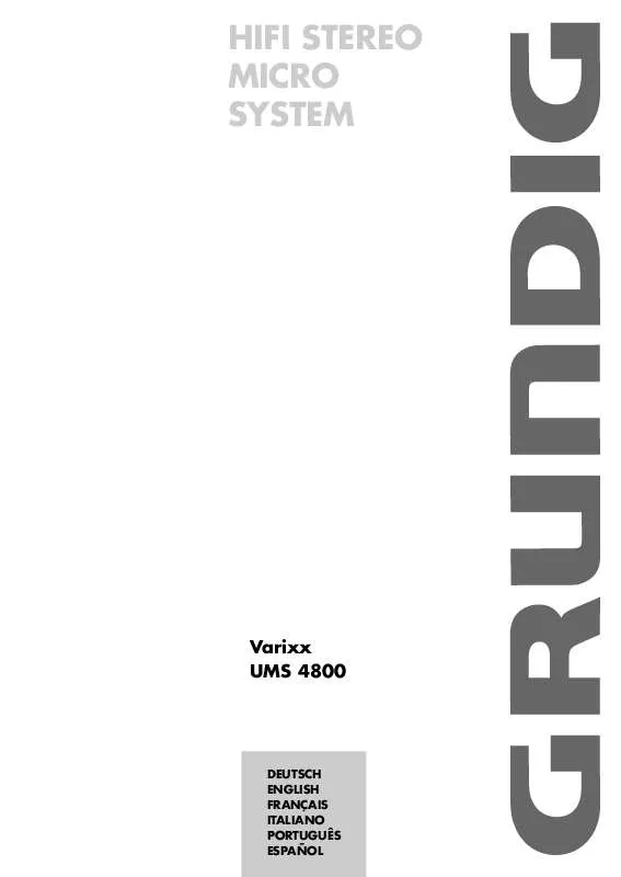 Mode d'emploi GRUNDIG VARIXX UMS 4800