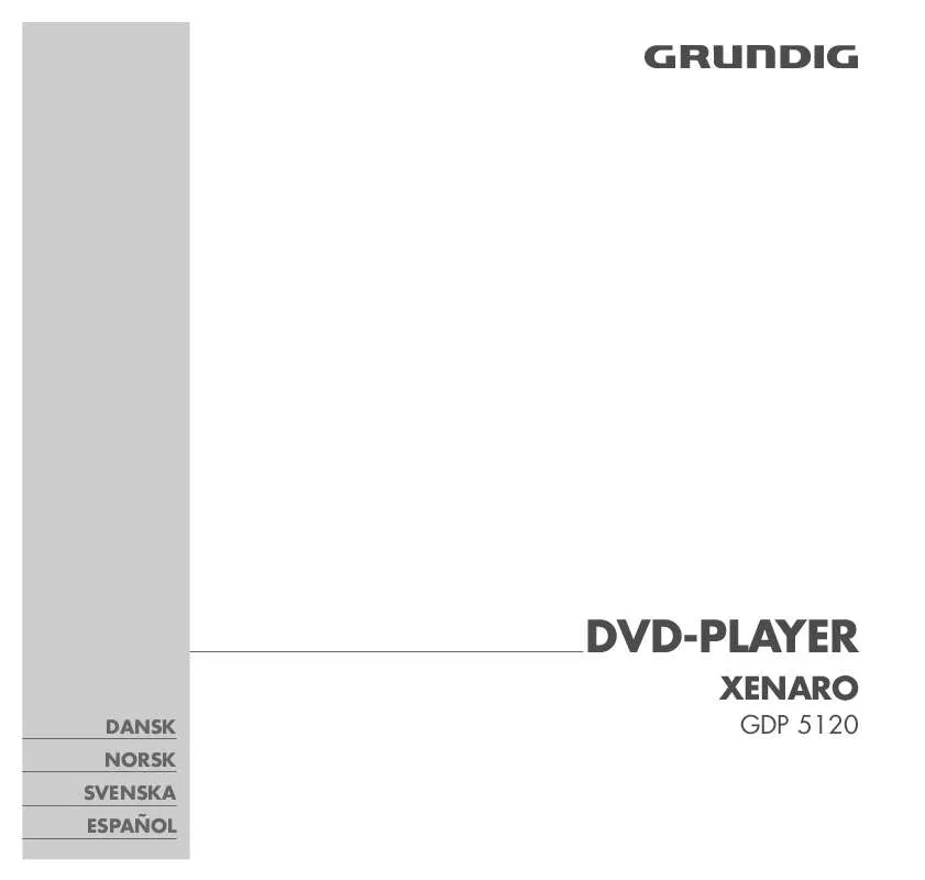 Mode d'emploi GRUNDIG XENARO GDP 5120