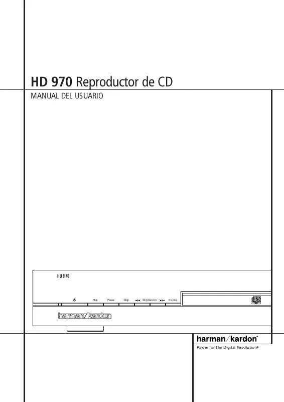 Mode d'emploi HARMAN KARDON HD 970
