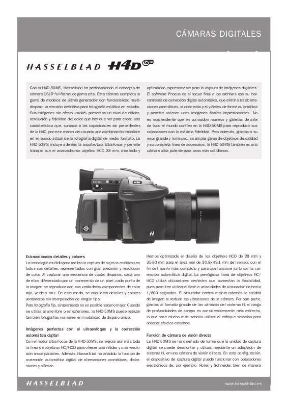 Mode d'emploi HASSELBLAD H4D-50MS