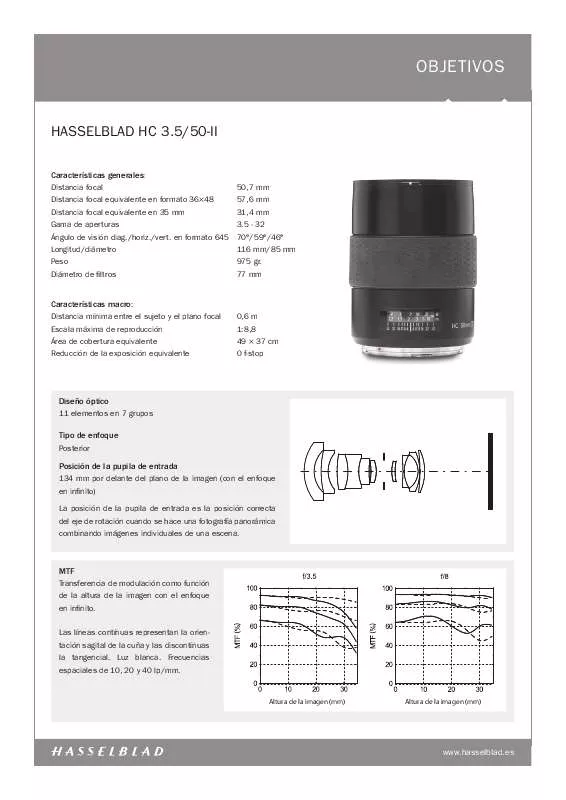 Mode d'emploi HASSELBLAD HC 3.5