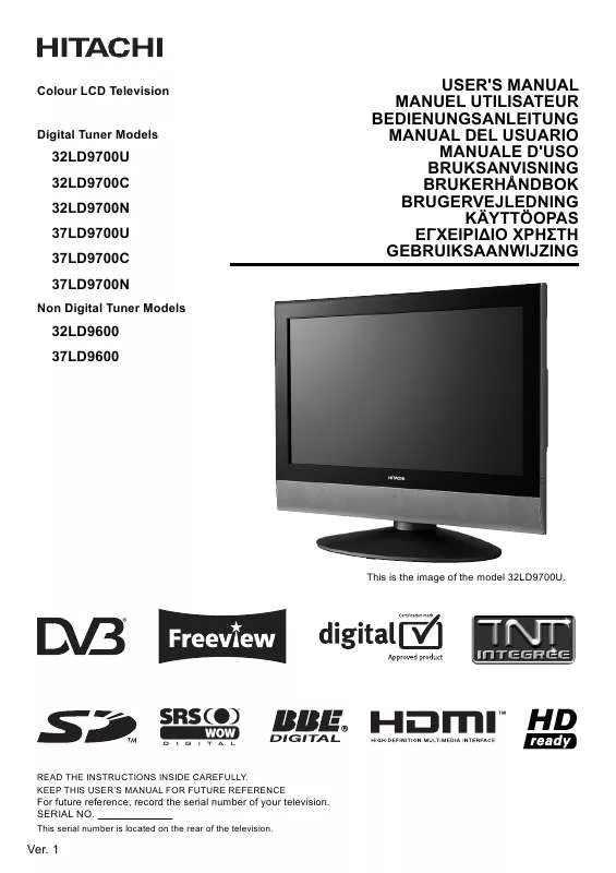 Mode d'emploi HITACHI 32LD9700N