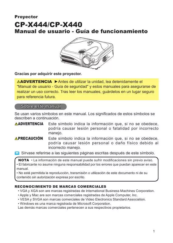 Mode d'emploi HITACHI CP-X444W