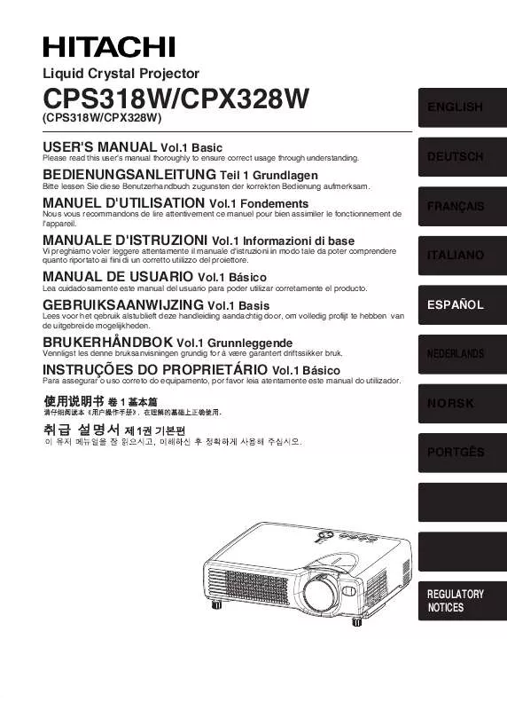 Mode d'emploi HITACHI CPX328W