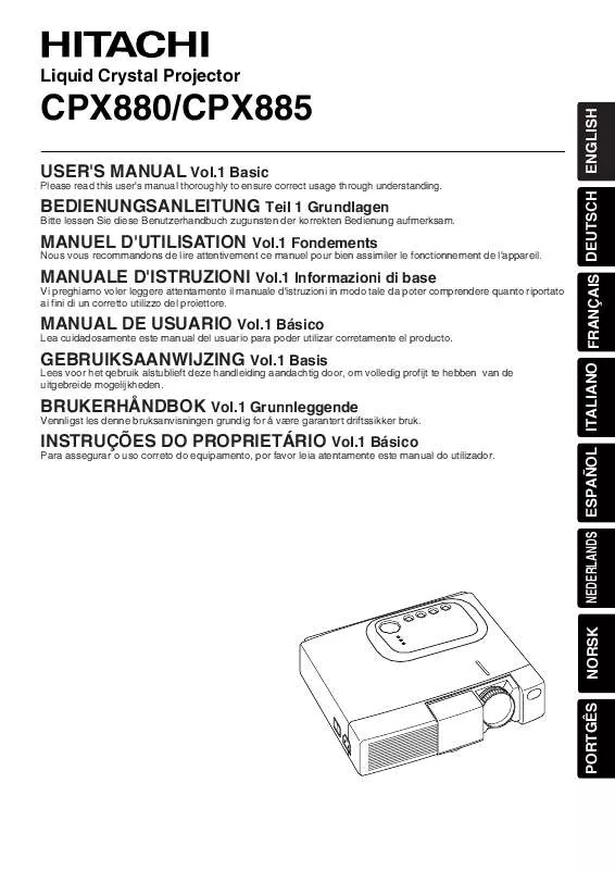 Mode d'emploi HITACHI CPX885