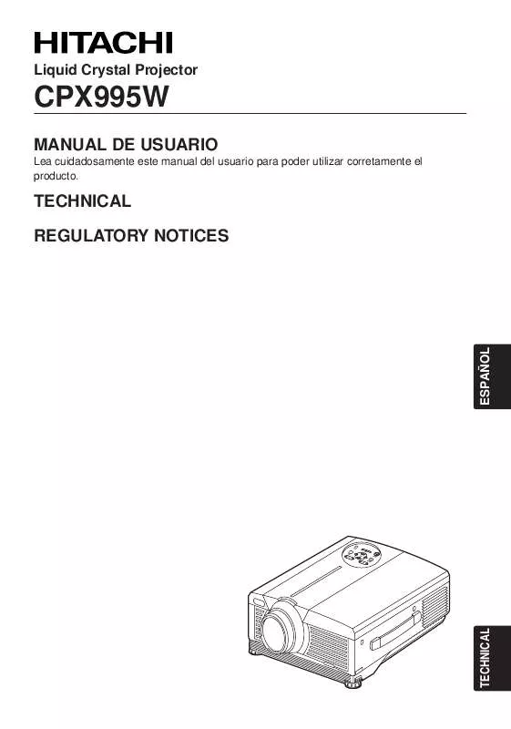 Mode d'emploi HITACHI CPX995W