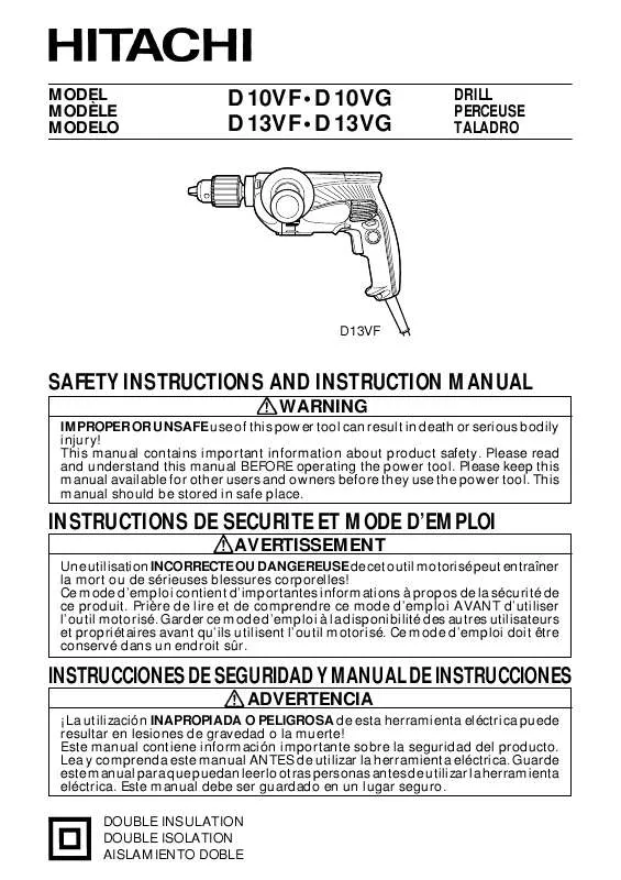 Mode d'emploi HITACHI D10VF