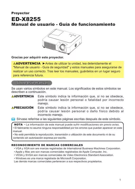 Mode d'emploi HITACHI ED-X8255F