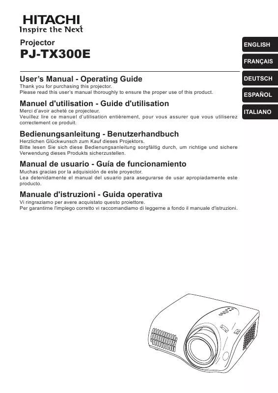 Mode d'emploi HITACHI PJ-TX300E