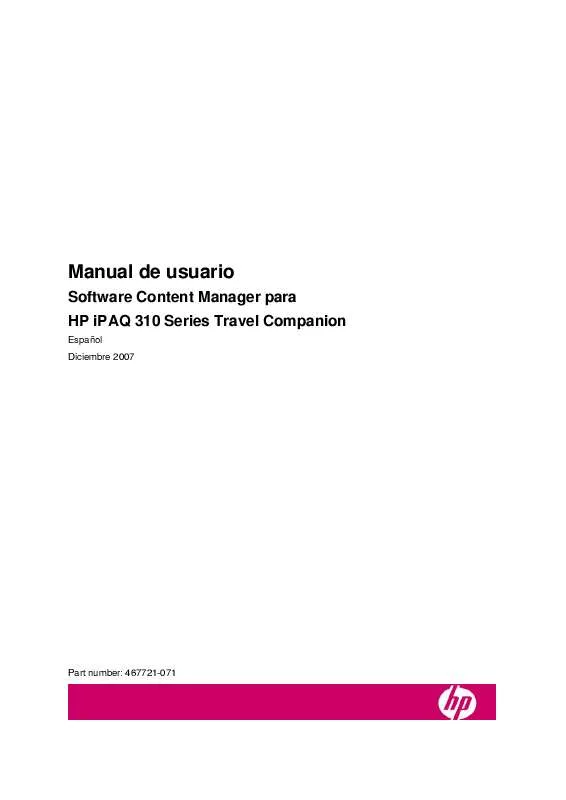 Mode d'emploi HP IPAQ 310 TRAVEL COMPANION