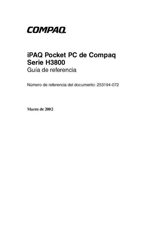 Mode d'emploi HP ipaq h3800 pocket pc