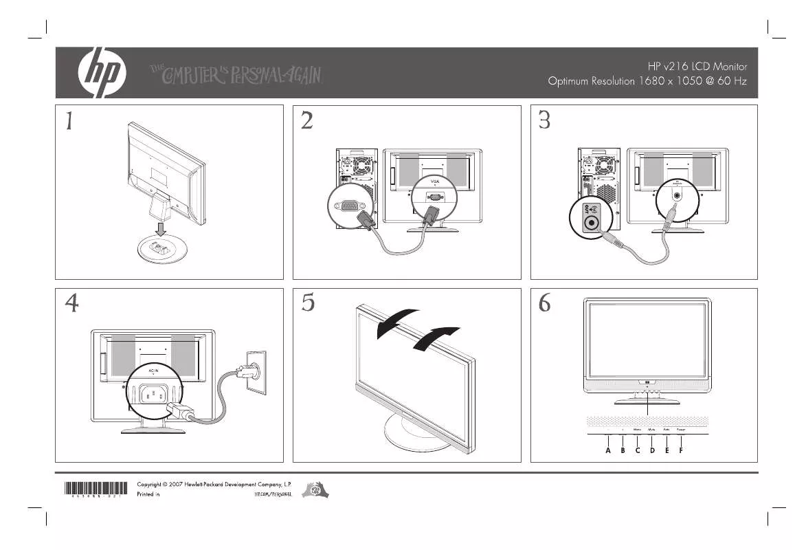 Mode d'emploi HP PAVILION 21 INCH FLAT PANEL MONITORS