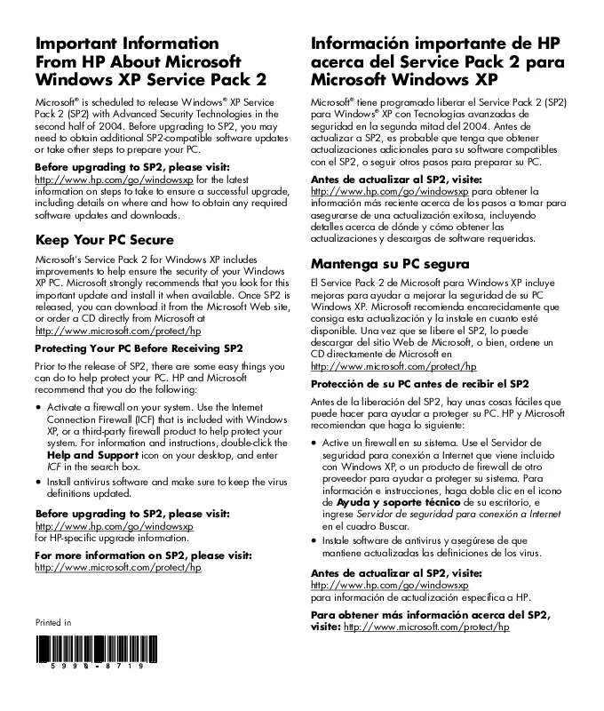 Mode d'emploi HP PAVILION A700