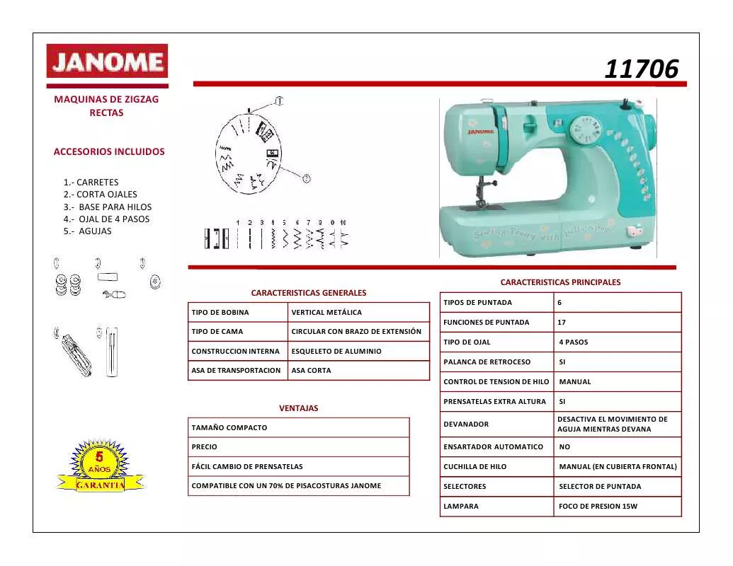 Mode d'emploi JANOME 11706