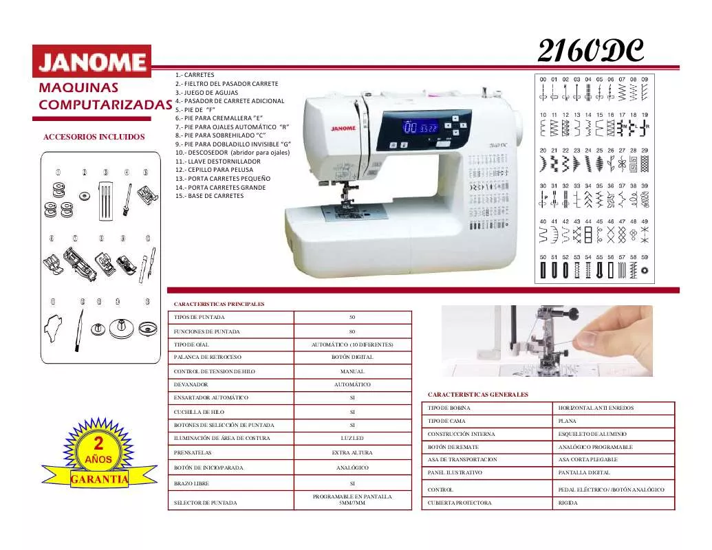 Mode d'emploi JANOME 2160DC