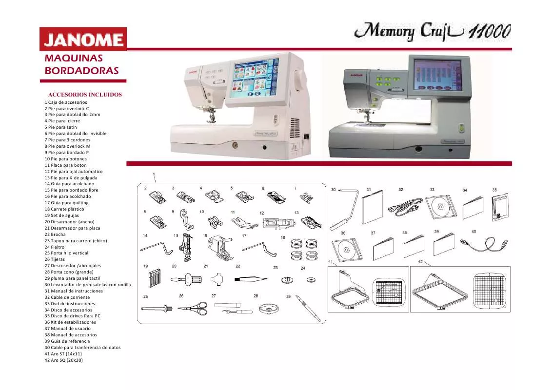 Mode d'emploi JANOME MC11000