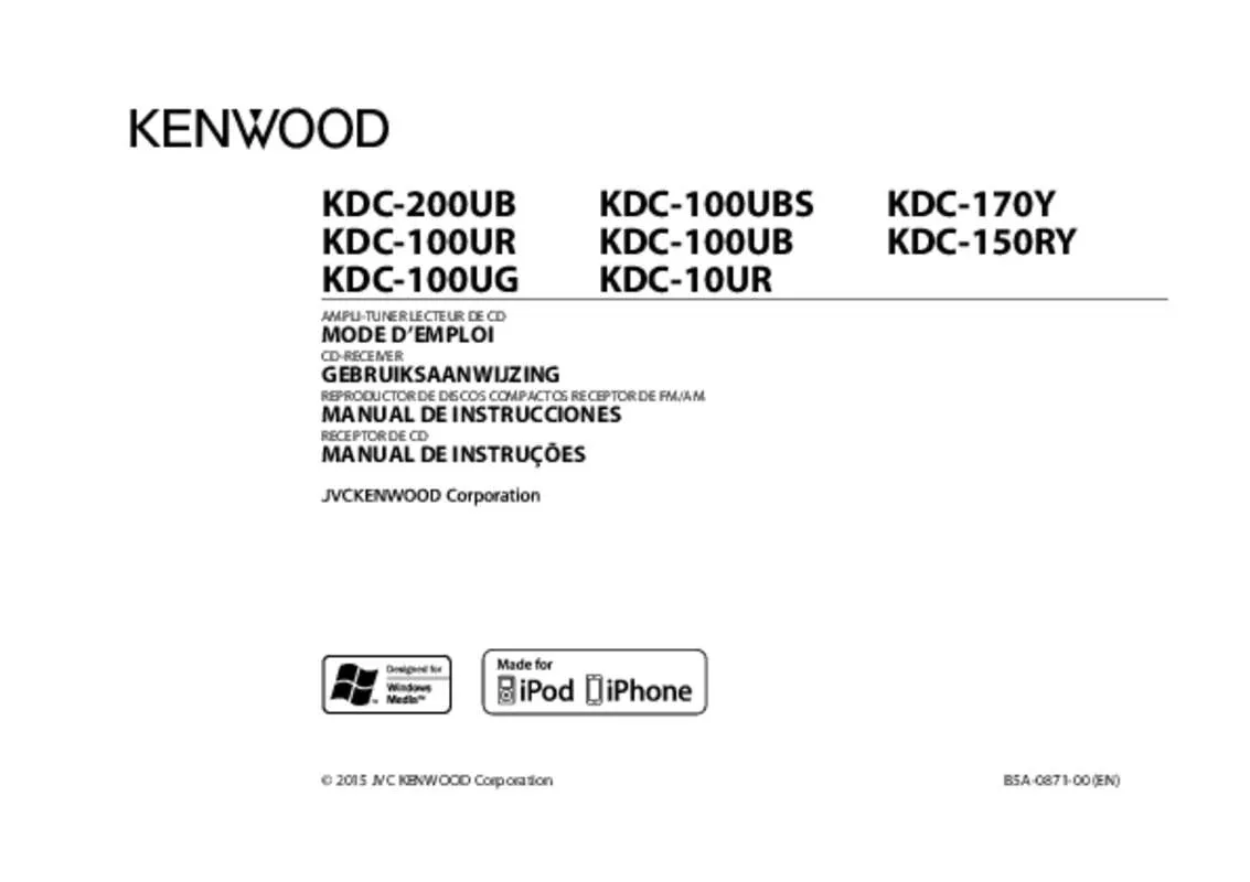 Mode d'emploi KENWOOD KDC-100UB