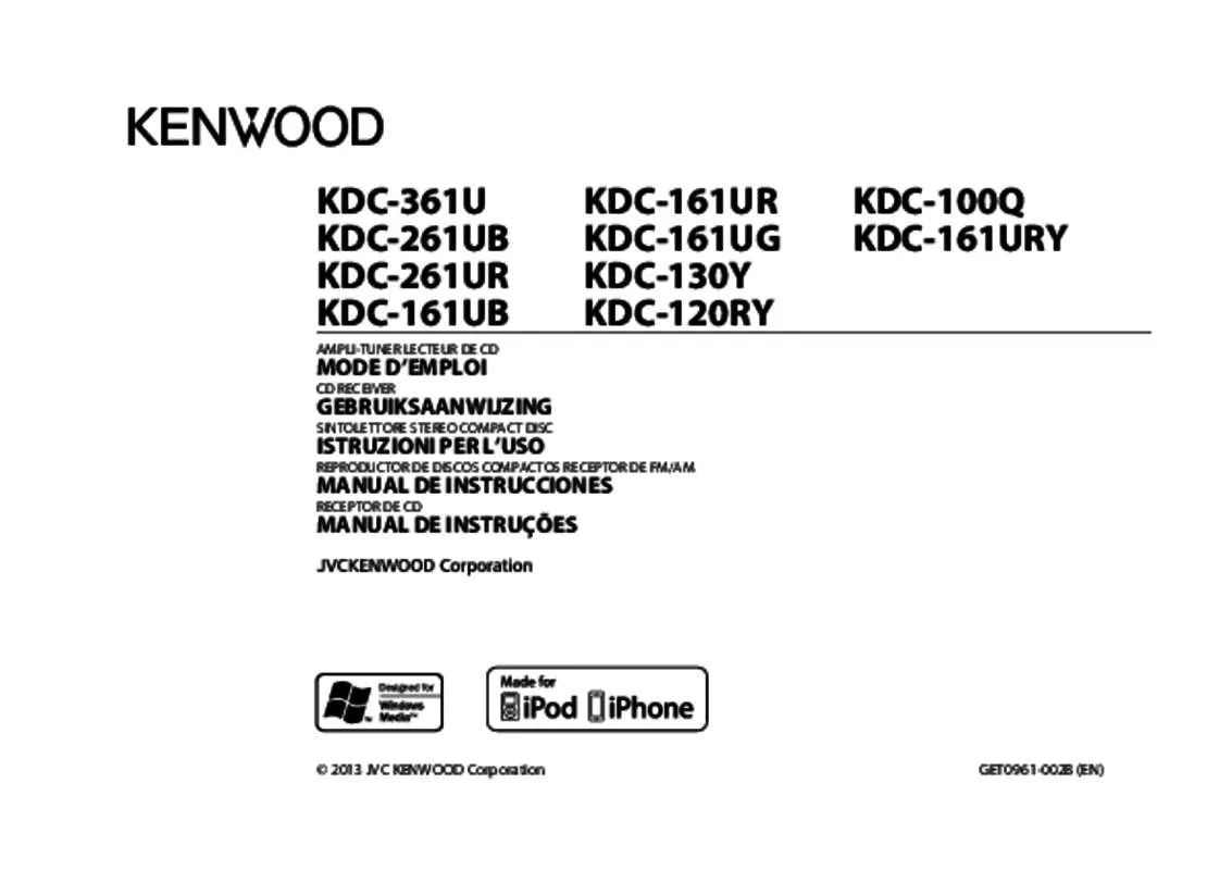 Mode d'emploi KENWOOD KDC-161UB