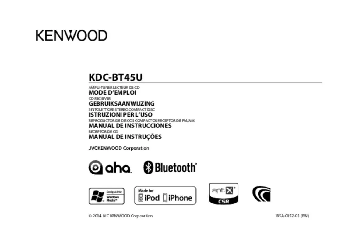 Mode d'emploi KENWOOD KDC-BT45U