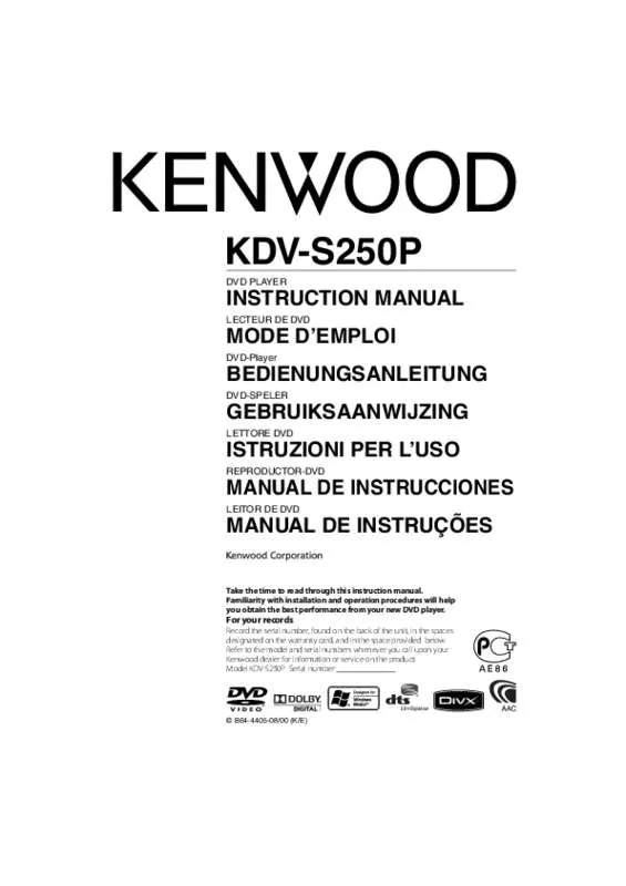Mode d'emploi KENWOOD KDV-S250P