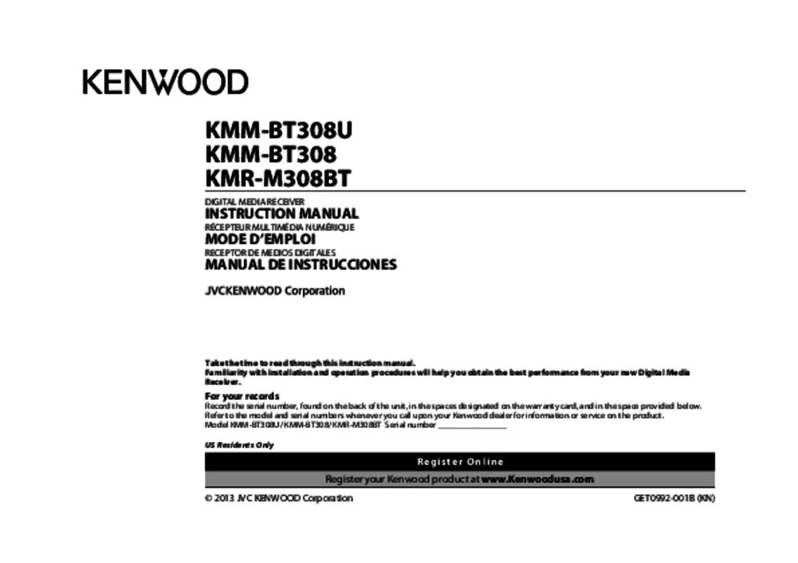 Mode d'emploi KENWOOD KMM-BT308
