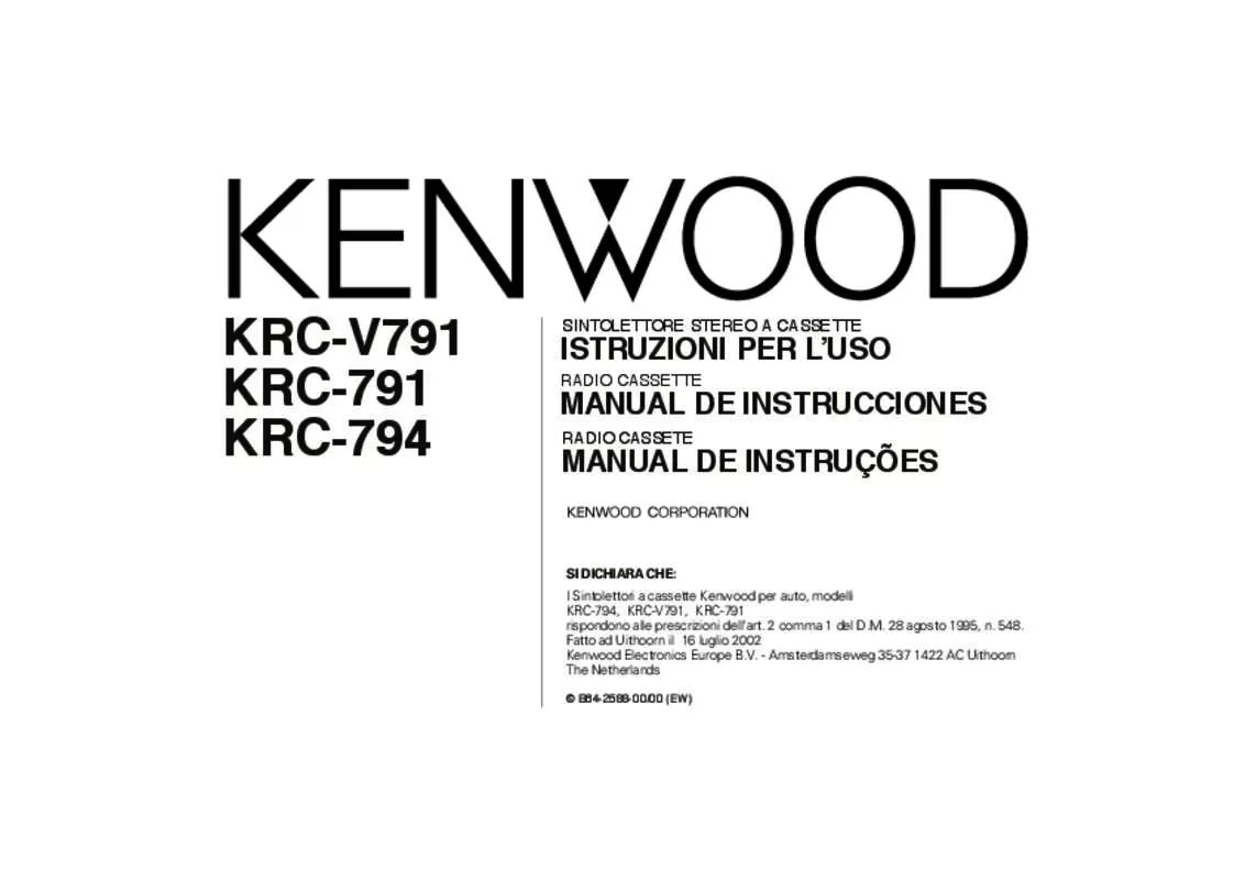 Mode d'emploi KENWOOD KRC-V791