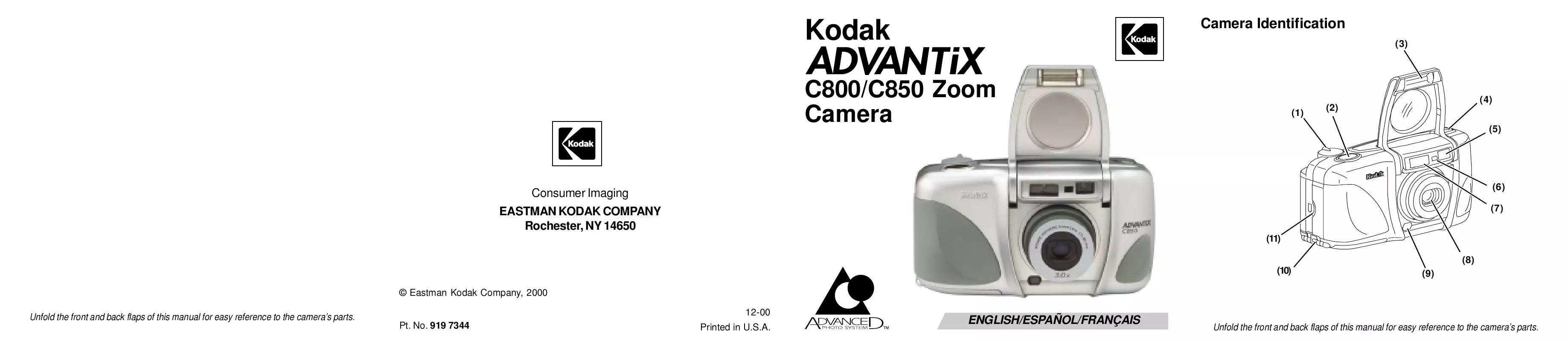 Mode d'emploi KODAK ADVANTIX C800