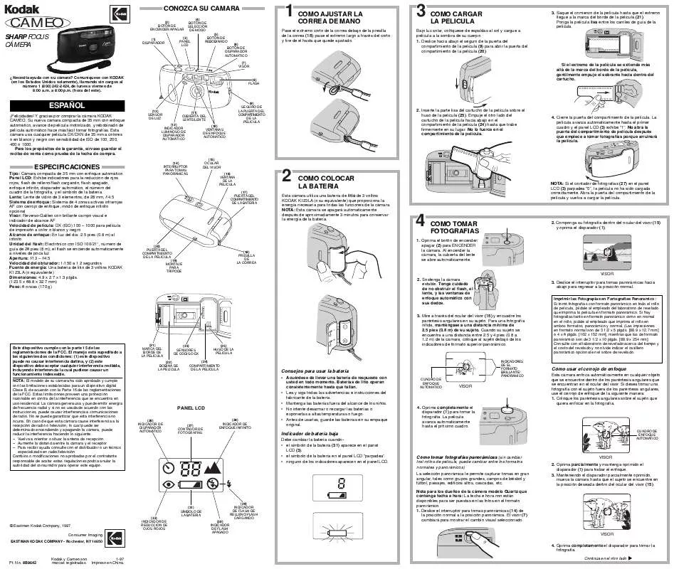 Mode d'emploi KODAK CAMEO