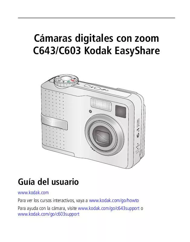 Mode d'emploi KODAK EASYSHARE C603