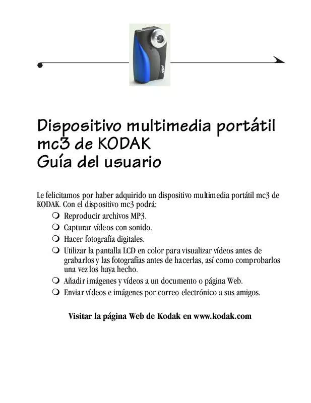 Mode d'emploi KODAK MC3