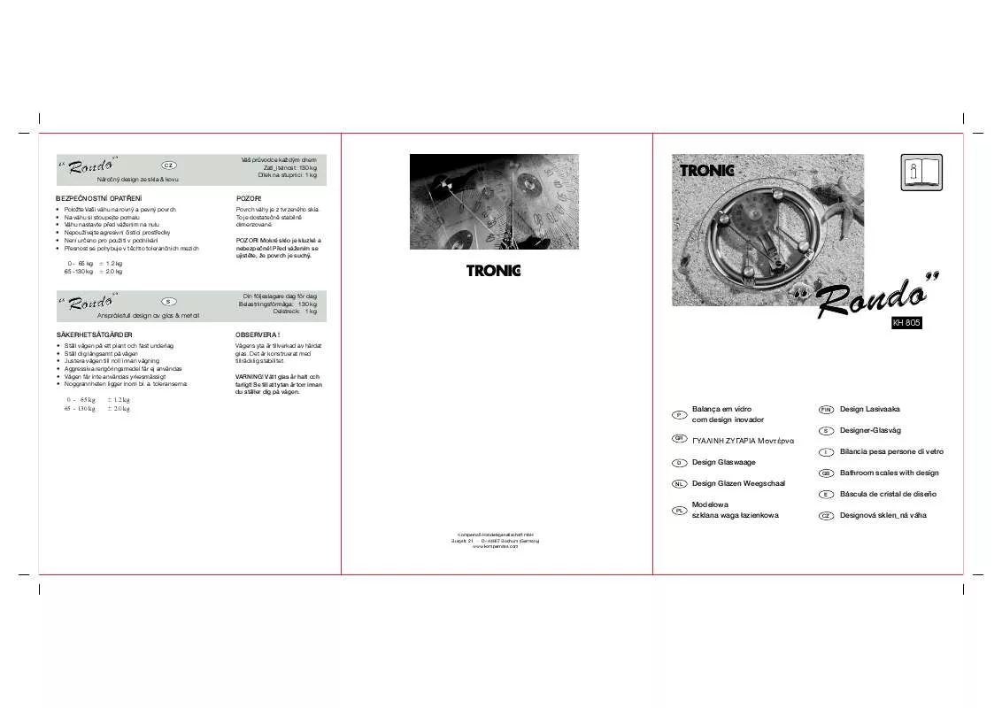 Mode d'emploi KOMPERNASS BALANCE KH 805 BASCULA DE CRISTAL DE DISENO