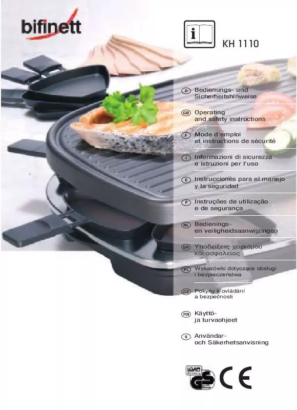 Mode d'emploi KOMPERNASS BIFINETT KH 1110 RACLETTE-ASADOR