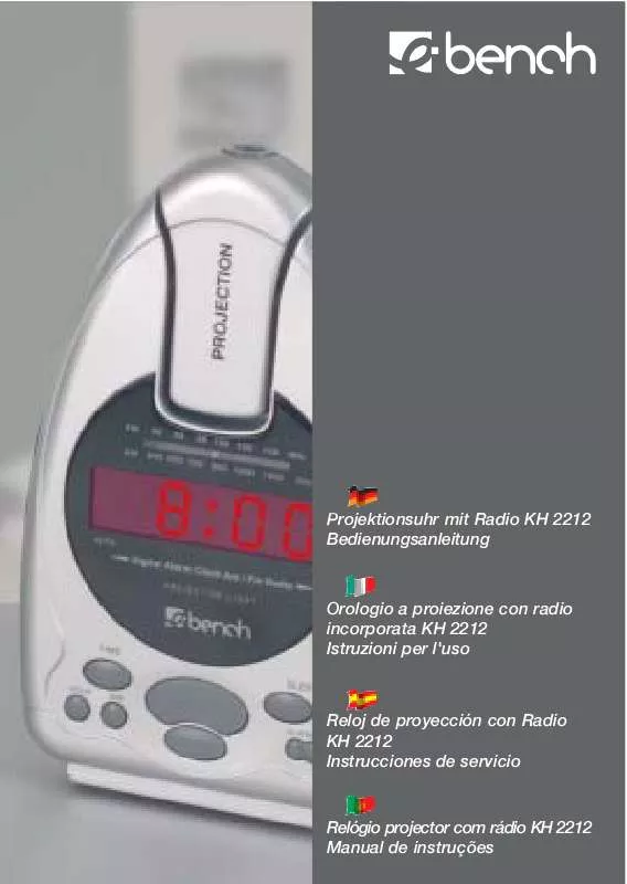 Mode d'emploi KOMPERNASS EBENCH KH 2212 RELOJ DE PROYECCION CON RADIO