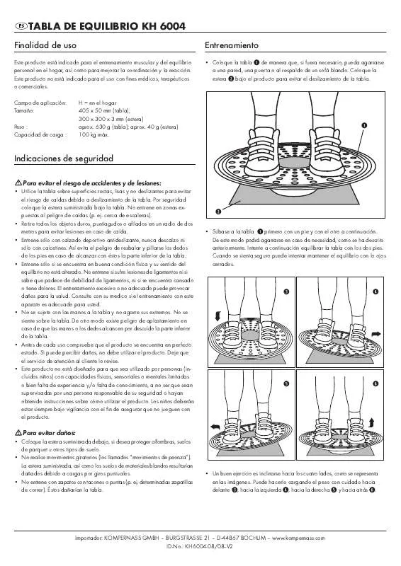 Mode d'emploi KOMPERNASS KH 6004 BALANCE TRAINER