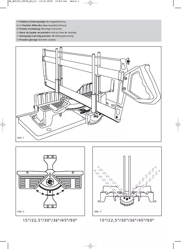 Mode d'emploi KOMPERNASS KH 3215 SIERRA DE INGLETE DE PRECISION INSTRUCCIONES DE MONTAJE