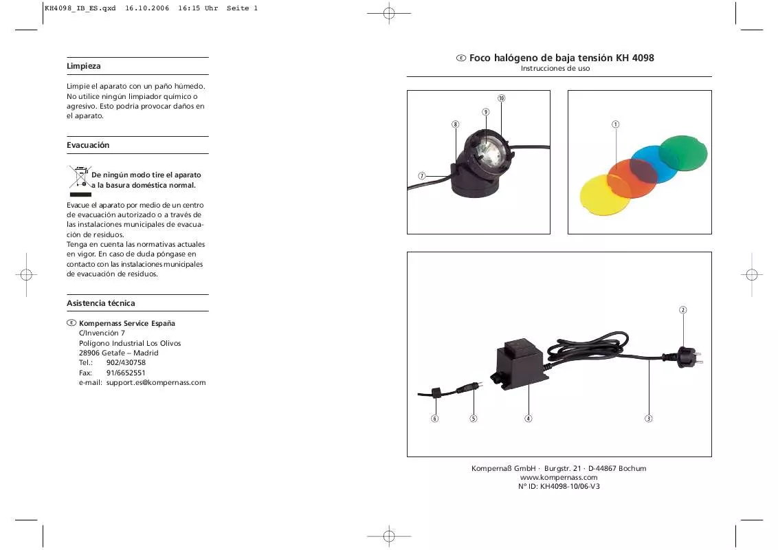 Mode d'emploi KOMPERNASS KH 4098 FOCO HALOGENO DE BAJA TENSION