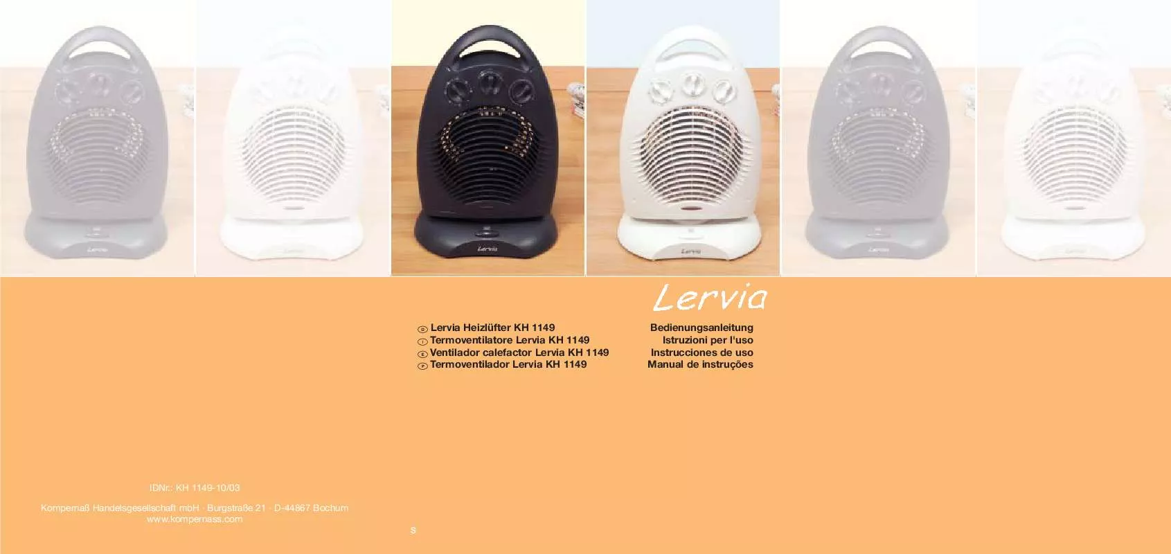 Mode d'emploi KOMPERNASS LERVIA KH 1149 VENTILADOR CALEFACTOR