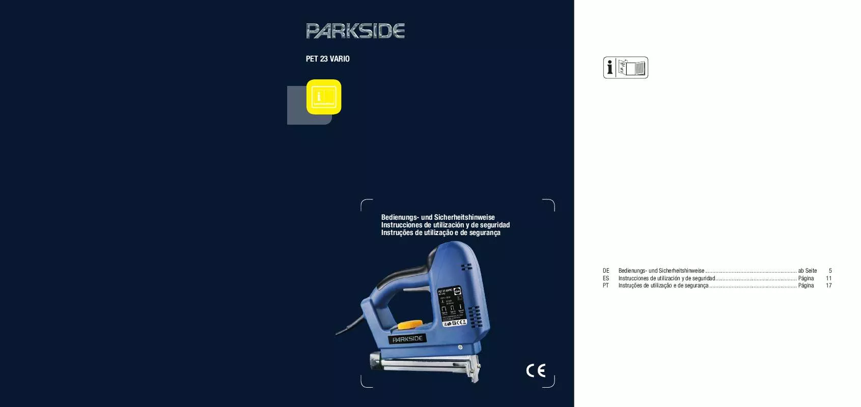 Mode d'emploi KOMPERNASS PARKSIDE KH 3145 PET 23 GRAPADORA ELECTRICA