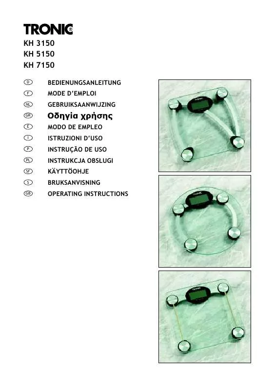 Mode d'emploi KOMPERNASS TRONIC KH 3150-5150-7150