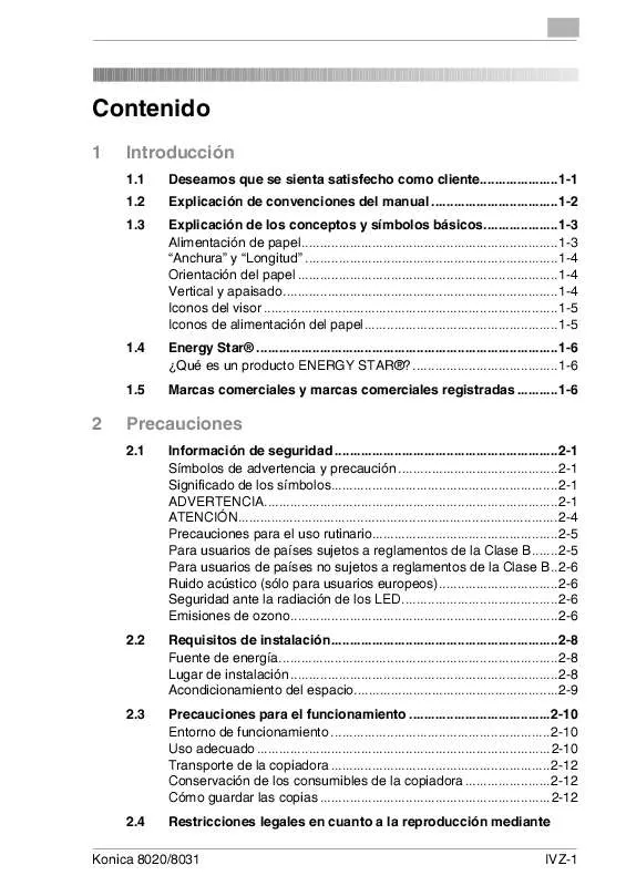 Mode d'emploi KONICA MINOLTA 8020