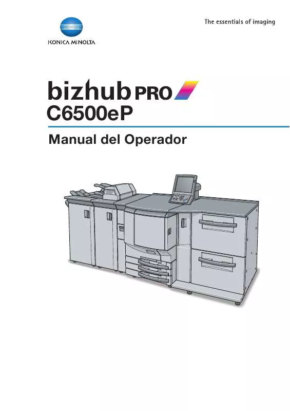 Mode d'emploi KONICA MINOLTA BIZHUB PRO C6500P