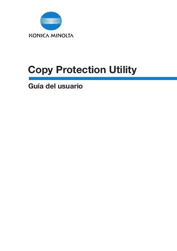 Mode d'emploi KONICA MINOLTA COPY PROTECTION UTILITY