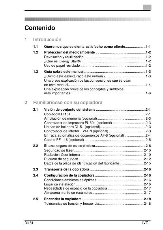 Mode d'emploi KONICA MINOLTA DI151