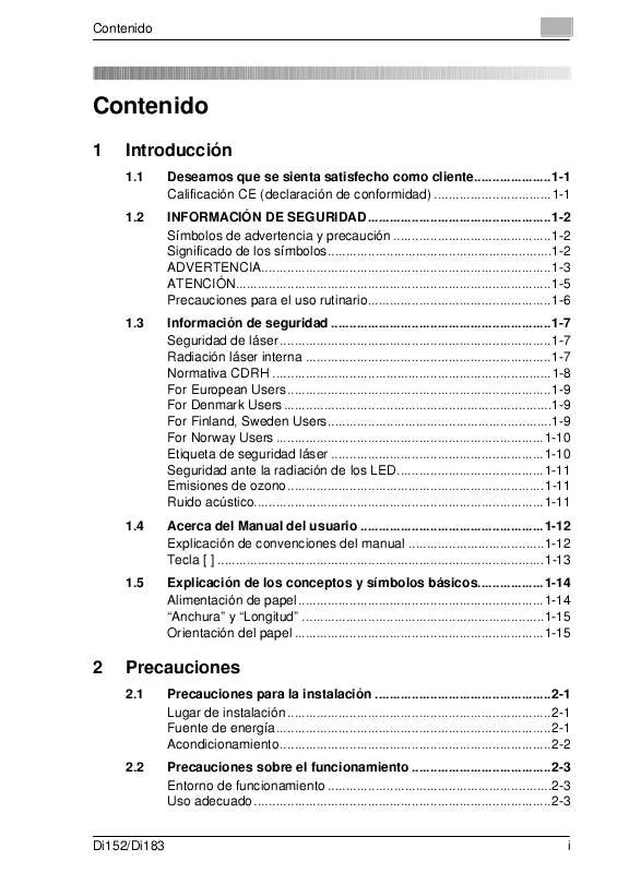 Mode d'emploi KONICA MINOLTA DI152