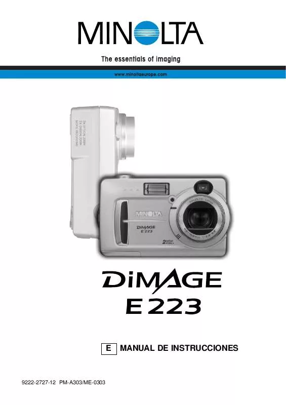 Mode d'emploi KONICA MINOLTA DIMAGE DIMAGE E223